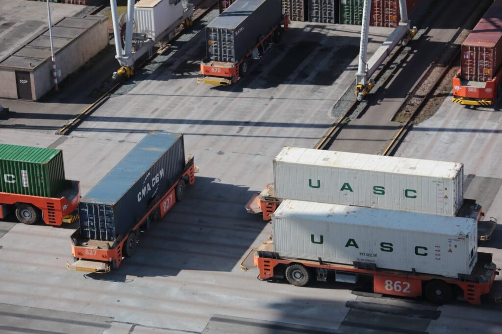 Shipping containers at port